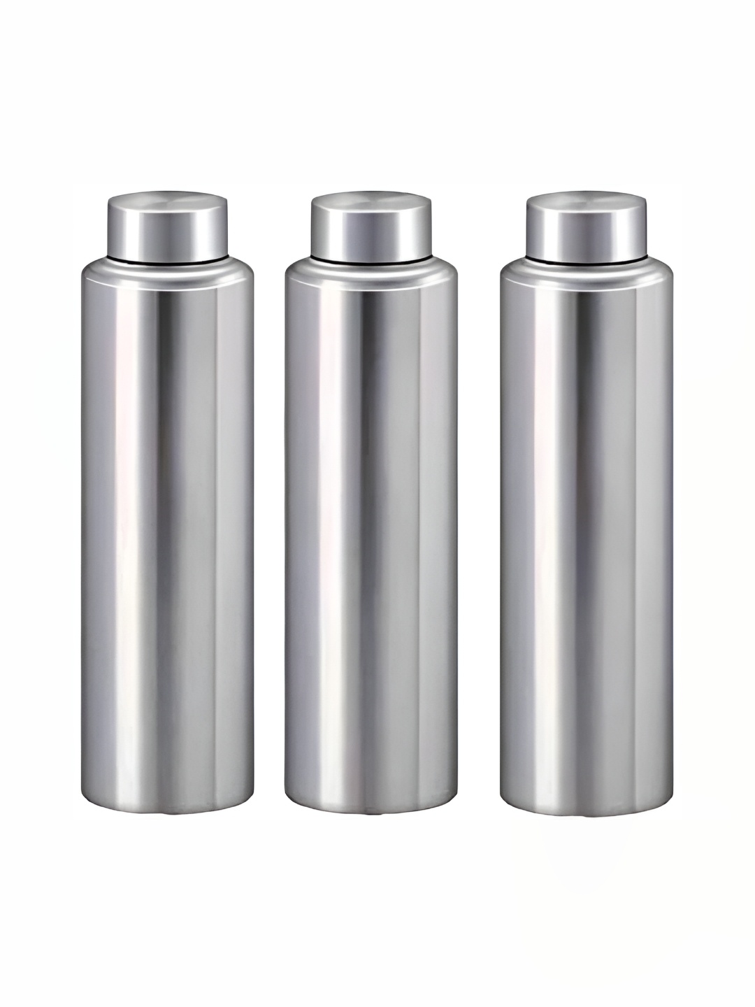 

ATROCK Silver-Toned 3 Pieces Round Water Bottle 850 ml Each