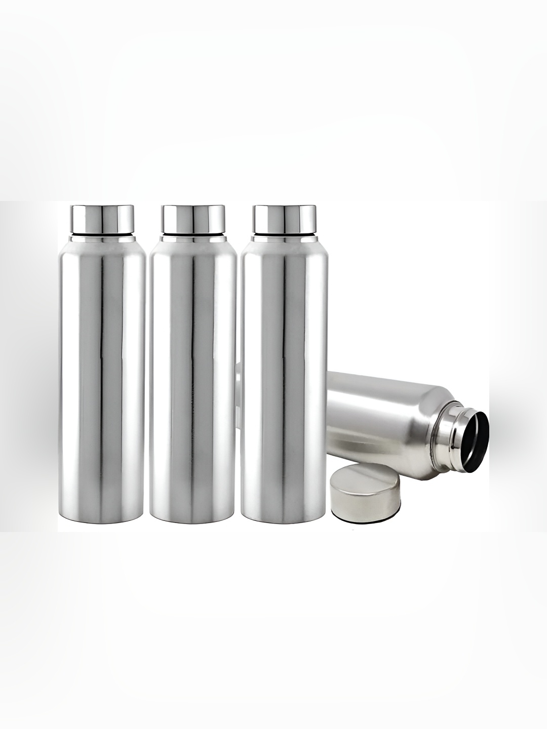 

ATROCK Silver-Toned 4 Pieces Stainless Steel Water Bottles 1L Each