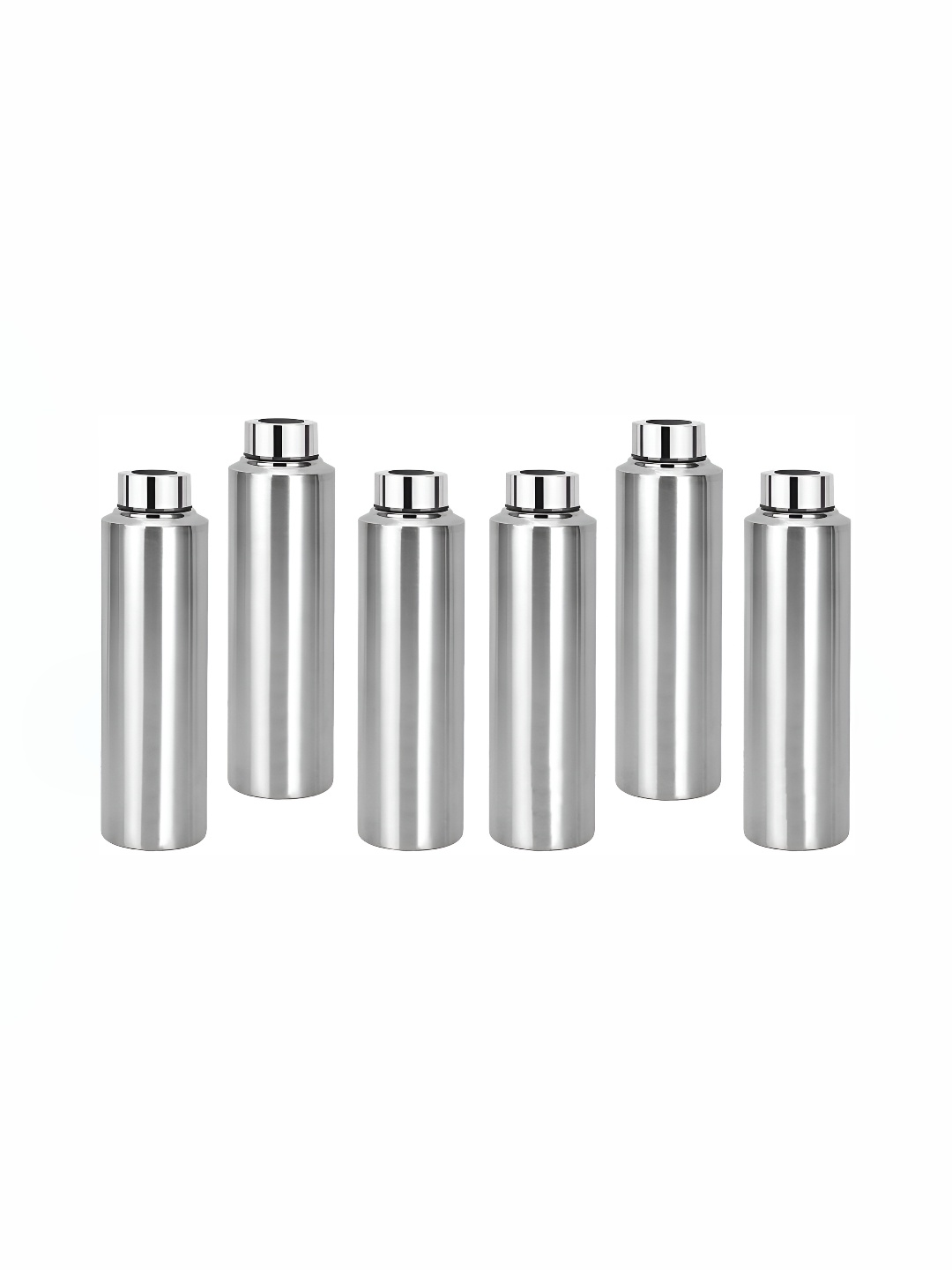 

ATROCK Silver-Toned 6 Pieces Stainless Steel Water Bottles 1 L