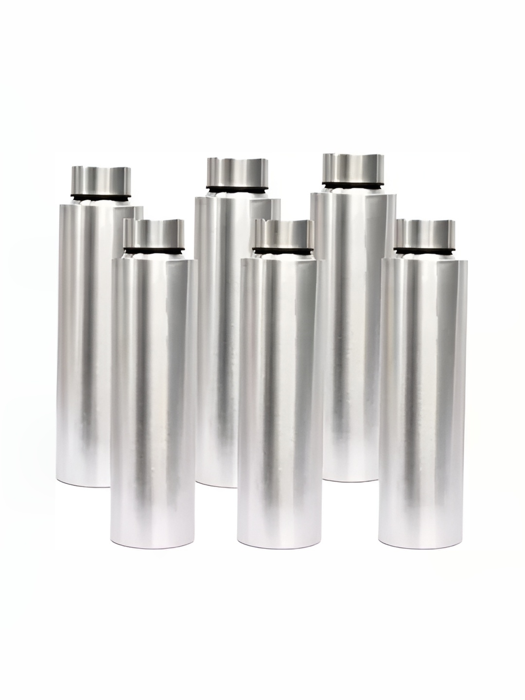 

ATROCK Silver-Toned 6 Pieces Stainless Steel Water Bottles 1.05L Each