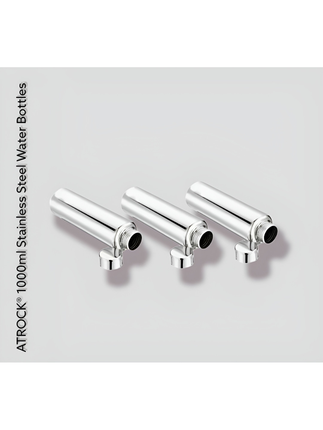 

ATROCK Silver-Toned 3 Pieces Stainless Steel Water Bottle 1L