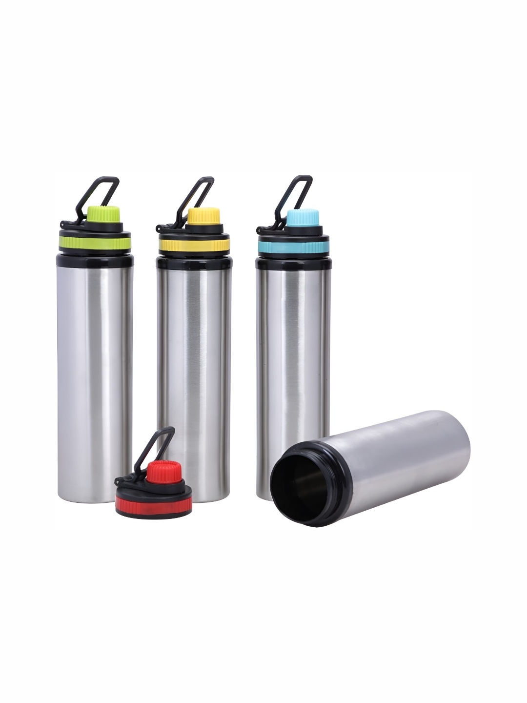 

ATROCK Silver Toned 4 Pieces Steel Water Bottles 950 ml