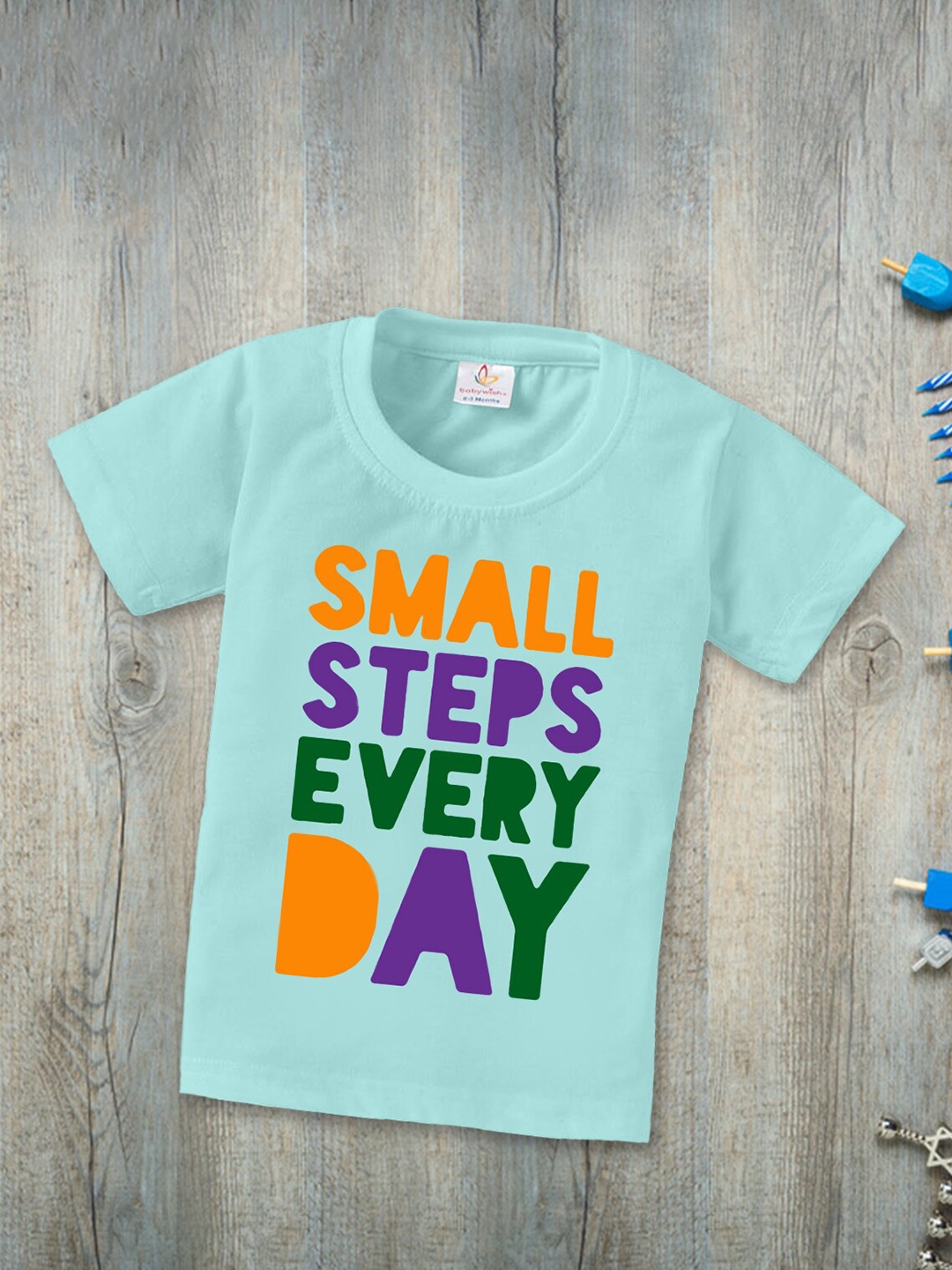 

Babywish Kids Typography Printed Round Neck Cotton T-shirt, Sea green