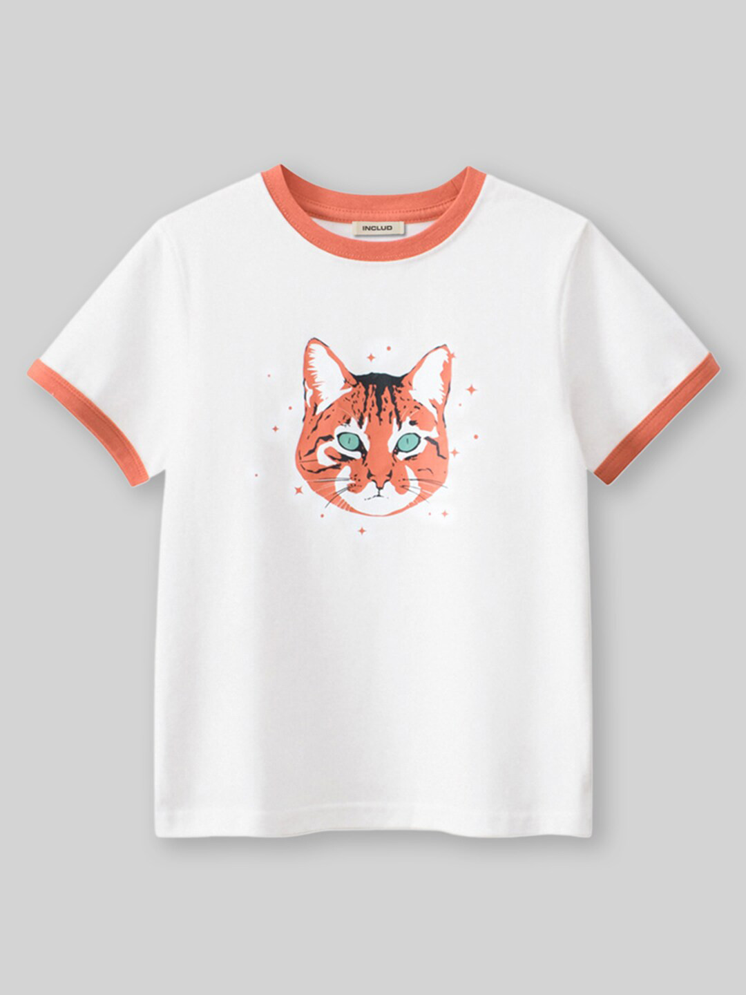 

INCLUD Boys Graphic Printed Round Neck T-shirt, White