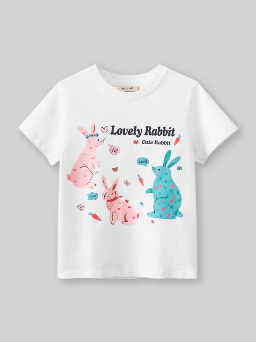 

INCLUD Girls Graphic Printed T-shirt, White