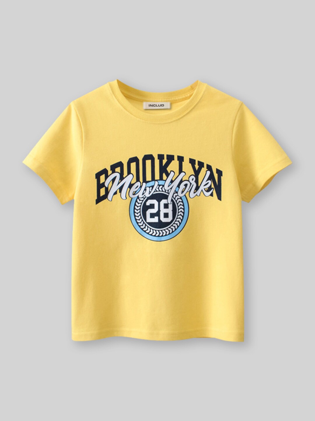 

INCLUD Boys Typography Printed T-shirt, Yellow