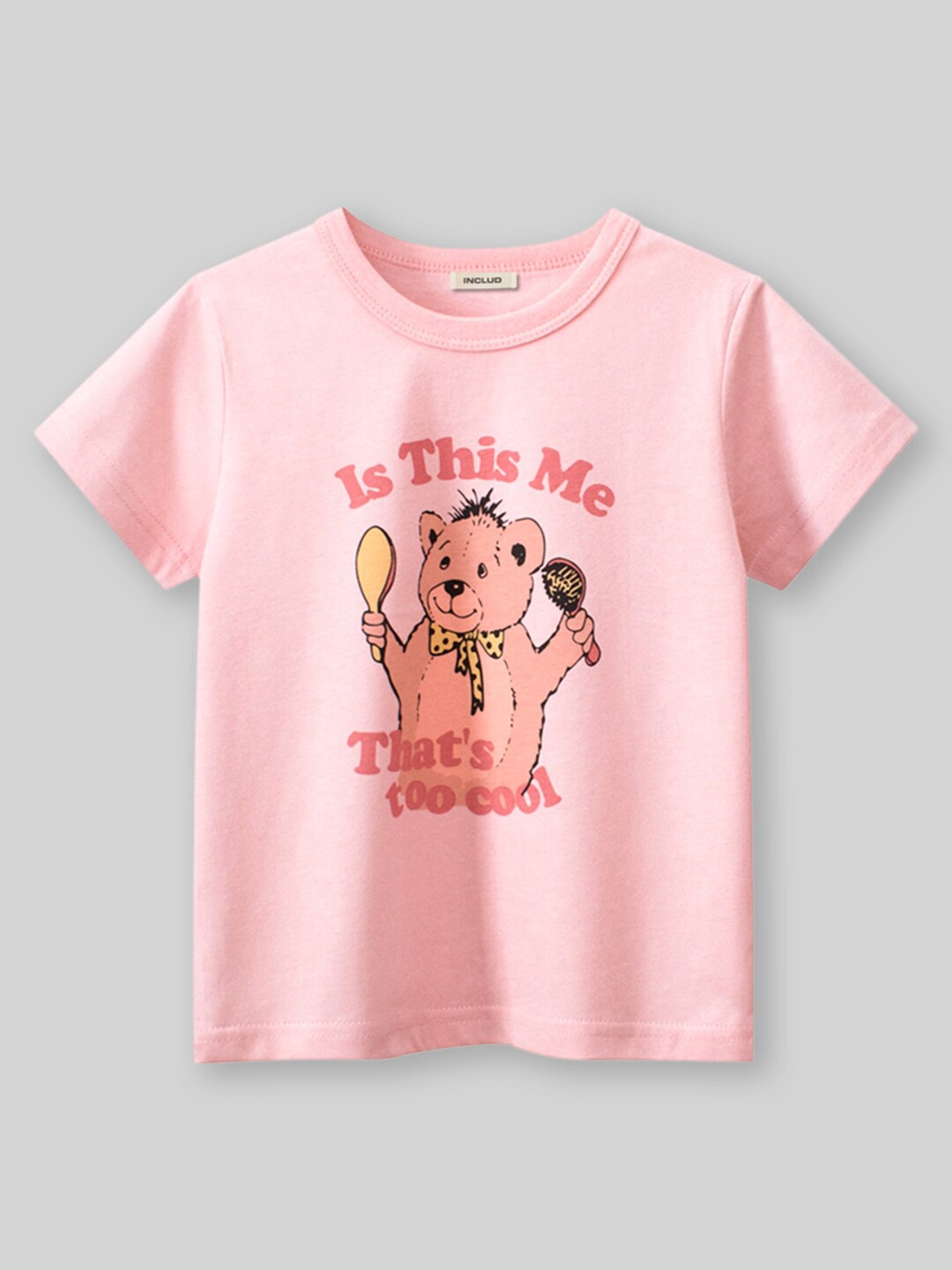 

INCLUD Girls Graphic Printed T-shirt, Pink