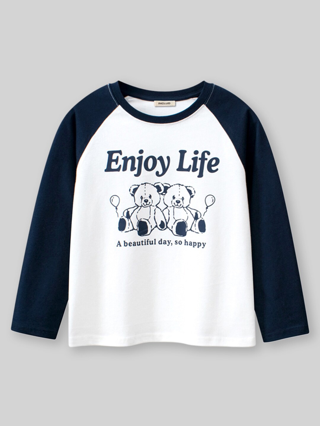 

INCLUD Boys Graphic Printed Raglan Sleeves T-shirt, Blue