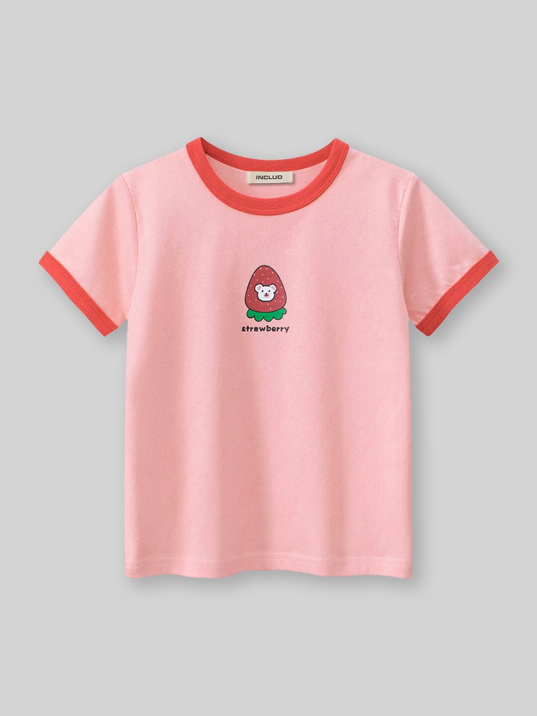 

INCLUD Girls Graphic Printed T-shirt, Pink