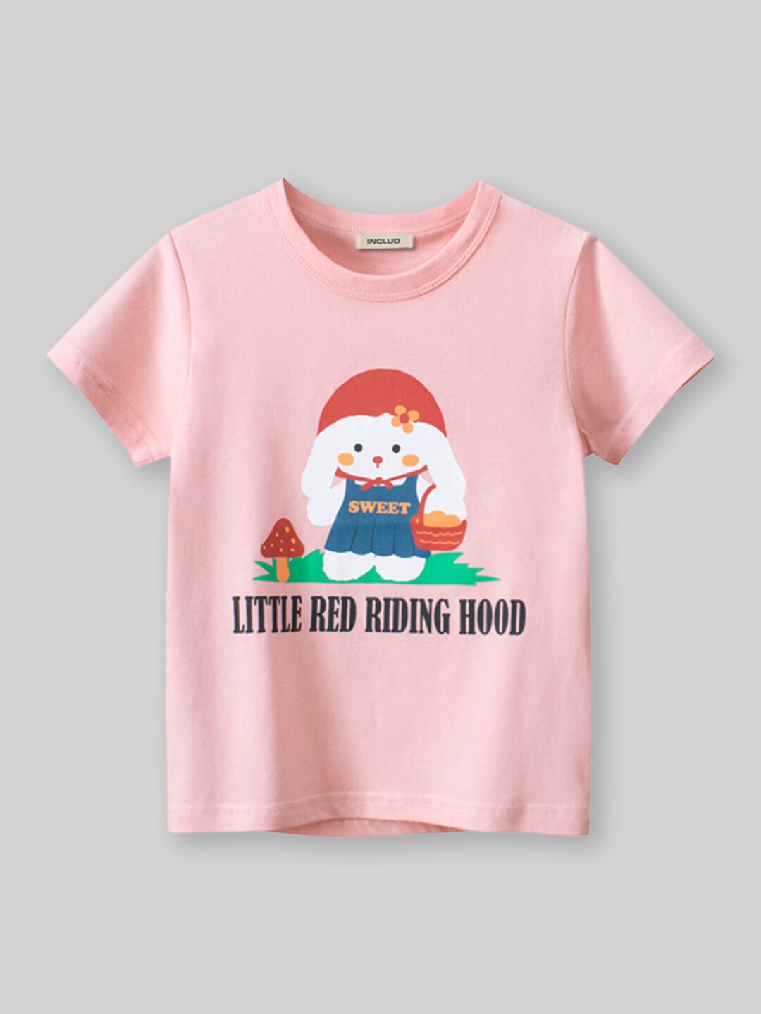 

INCLUD Girls Graphic Printed T-shirt, Pink