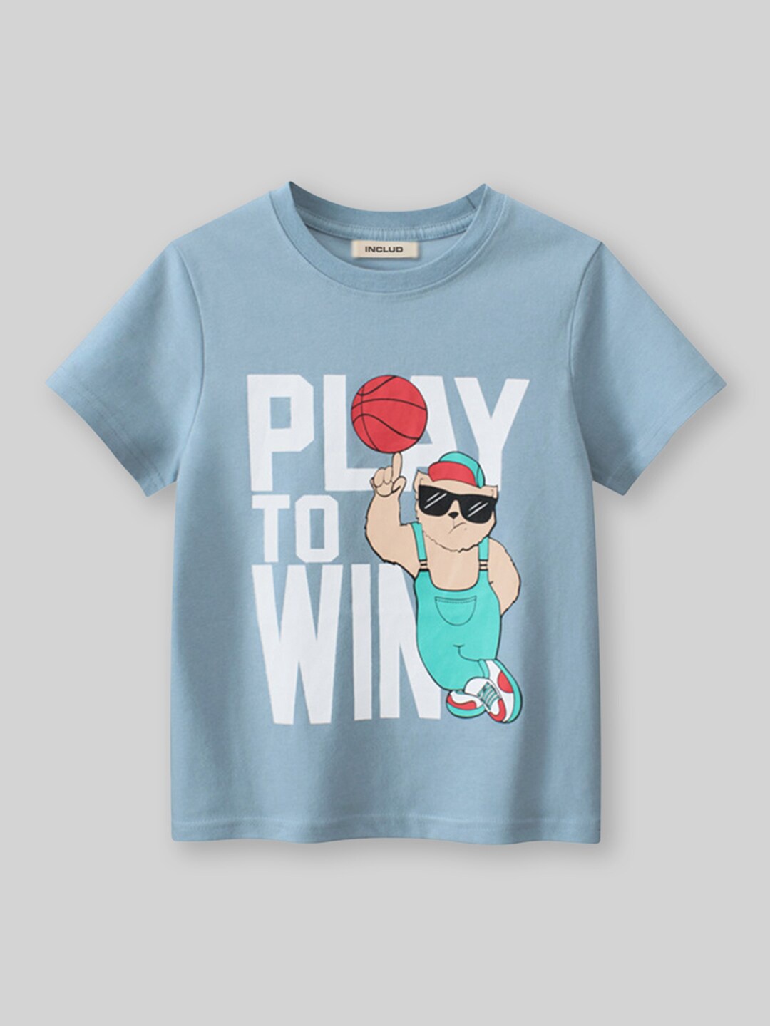 

INCLUD Boys Graphic Printed Short Sleeves T-shirt, Blue
