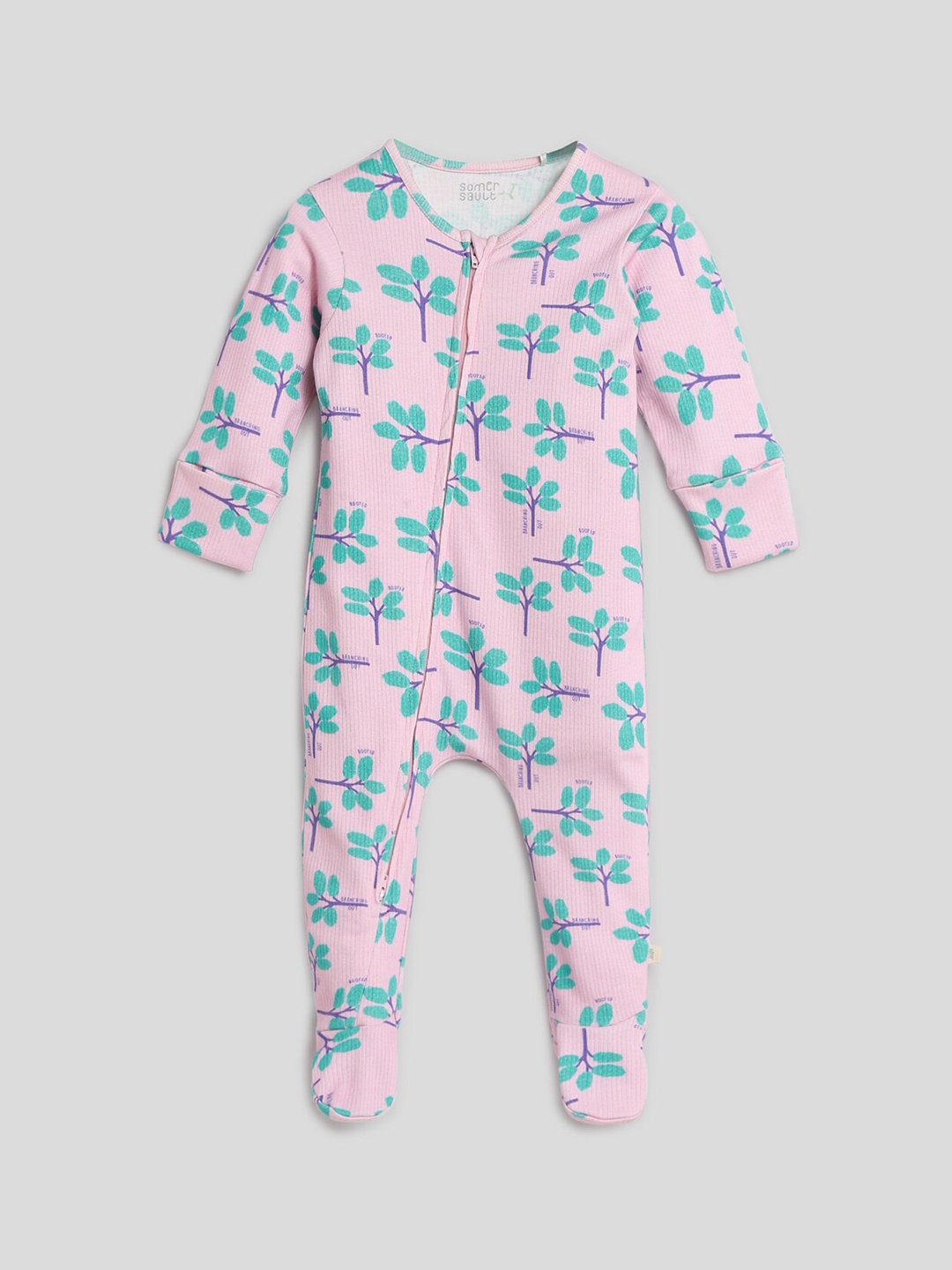 

Somersault Kids Printed Cotton Sleepsuit, Purple