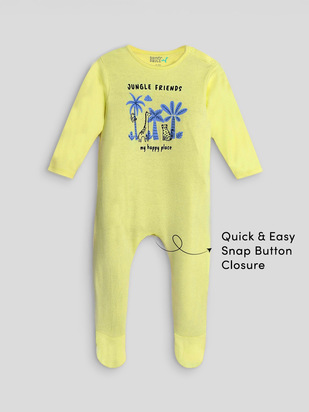 

Somersault Boys Printed Cotton Sleepsuit, Yellow