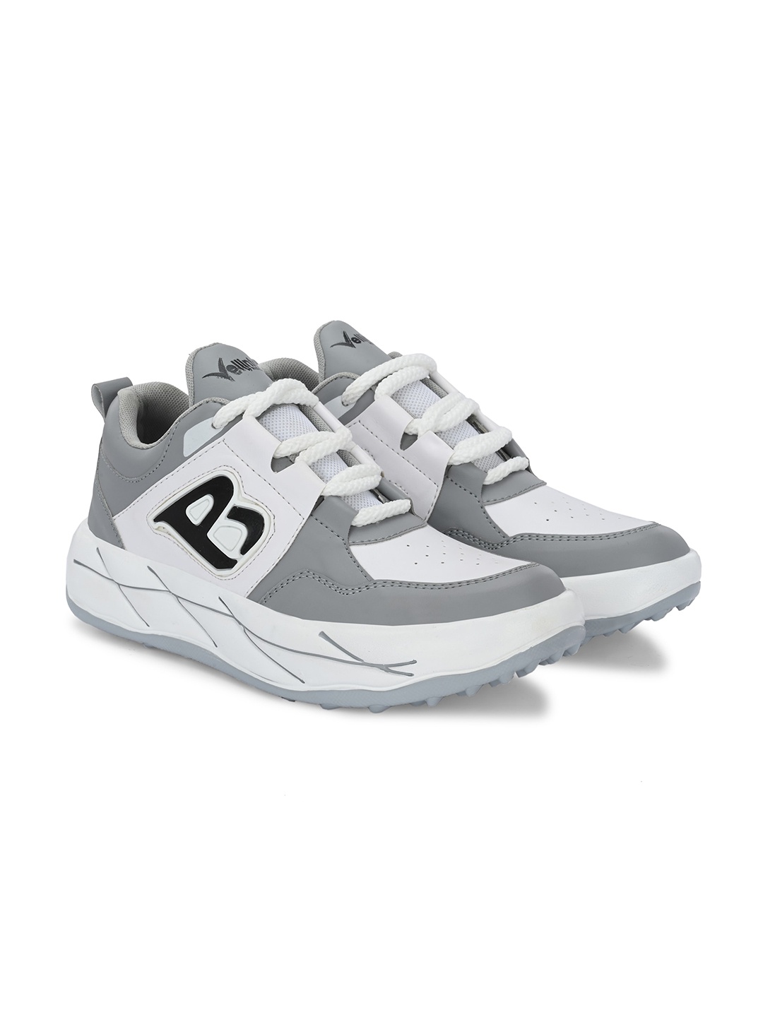 

Vellinto Men Colourblocked Lightweight Comfort Insole Lace-Up Sneakers, Grey
