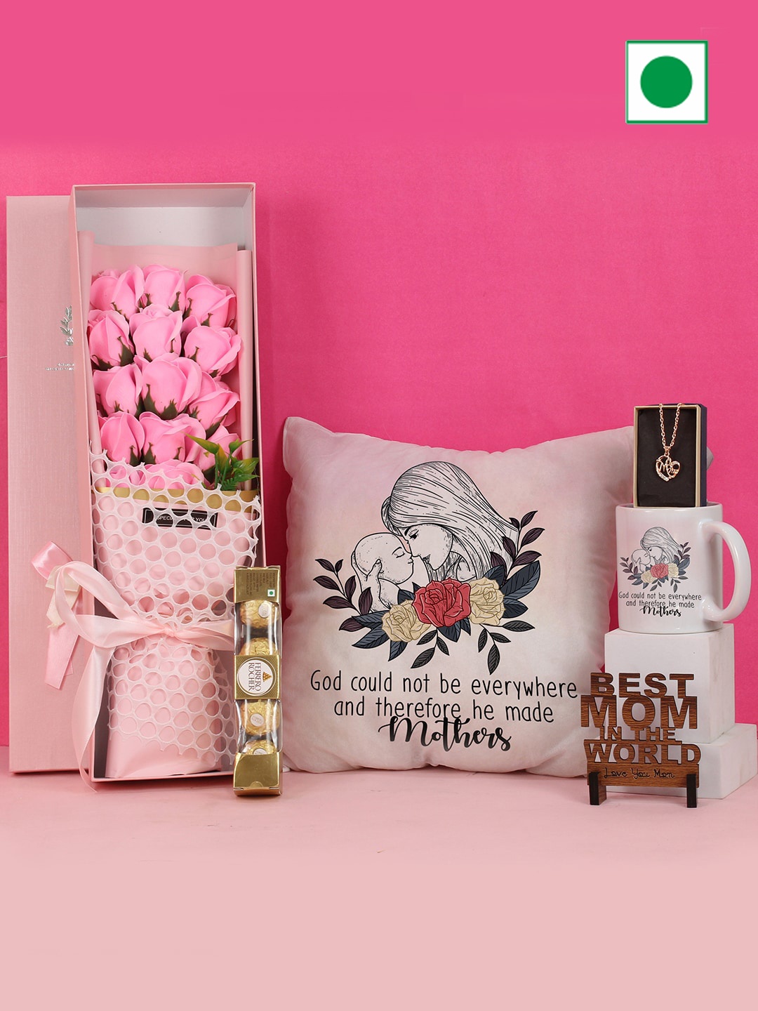

TIED RIBBONS Set Of 6 Mothers Day Chocolate Gift Hamper, White
