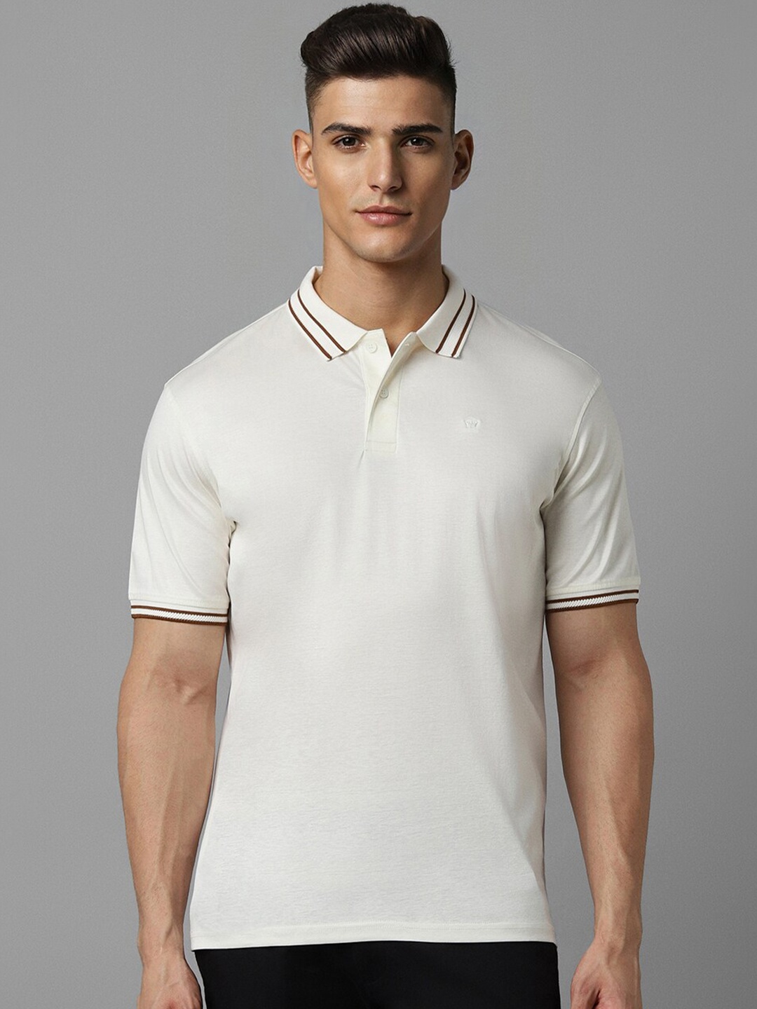 

Louis Philippe Polo Collar Pure Cotton T-shirt, White