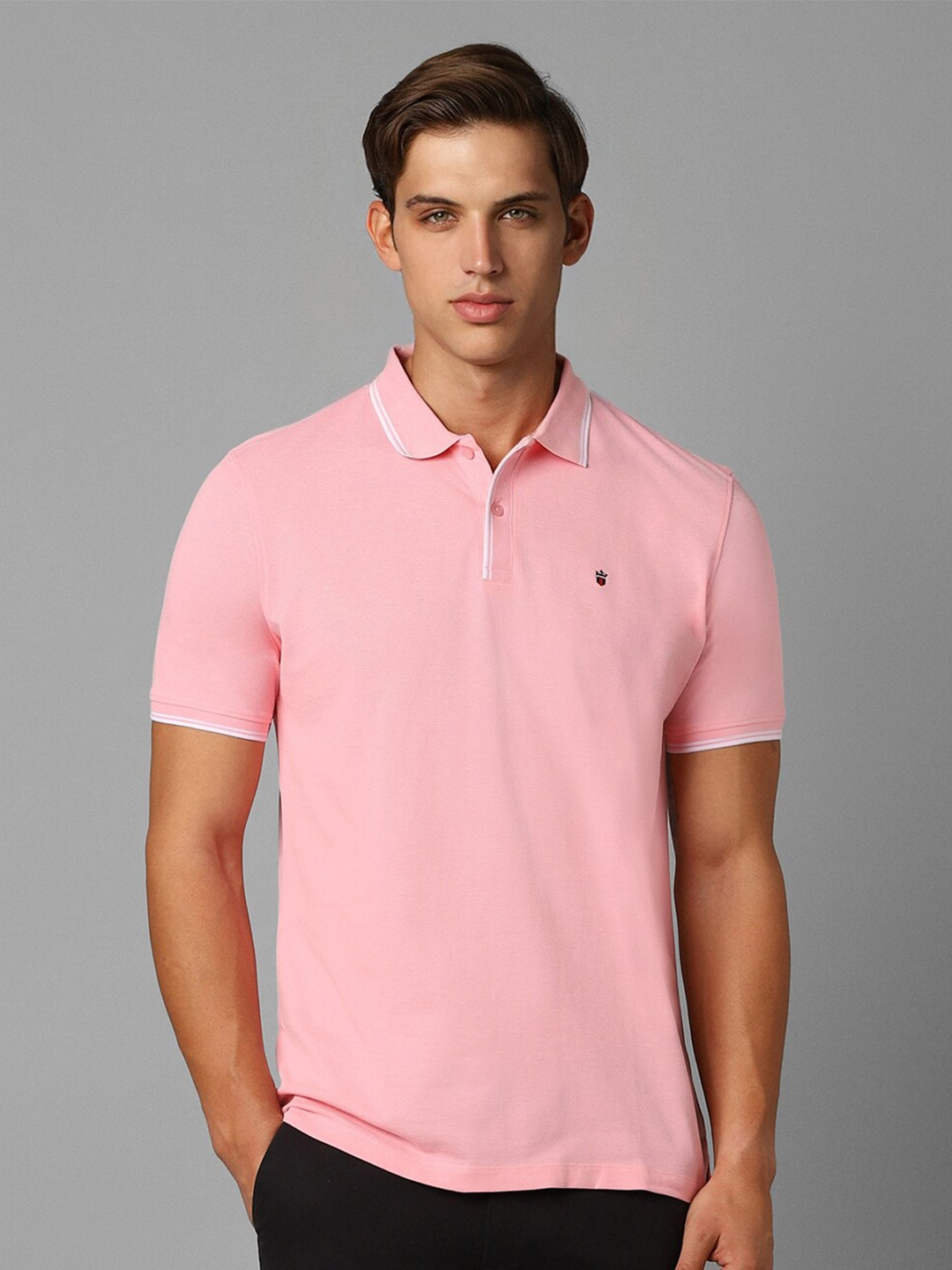 

Louis Philippe Sport Polo Collar Pure Cotton Slim Fit T-shirt, Pink