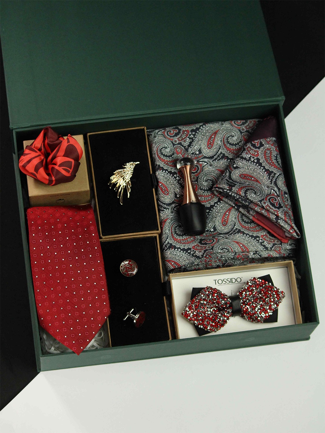 

Tossido Men Accessory Gift Set, Red