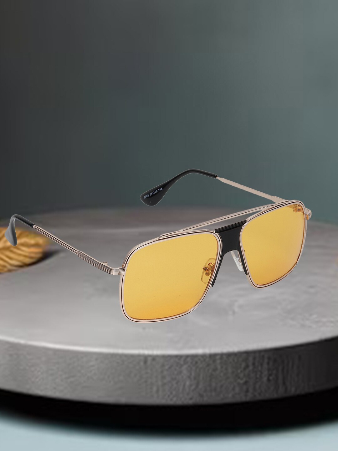 

Mast & Harbour Unisex Yellow Aviator Sunglasses with UV Protected Lens M&HSG-6988-13