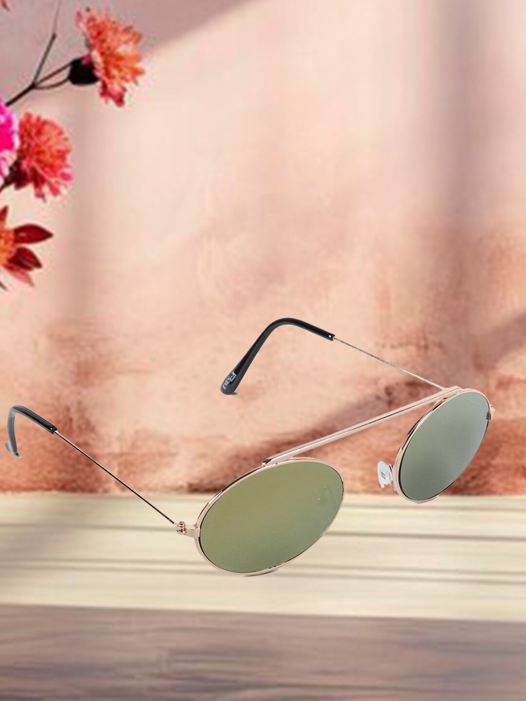 

Mast & Harbour Unisex Green Oval Sunglasses with UV Protected Lens M&HSG-5716406