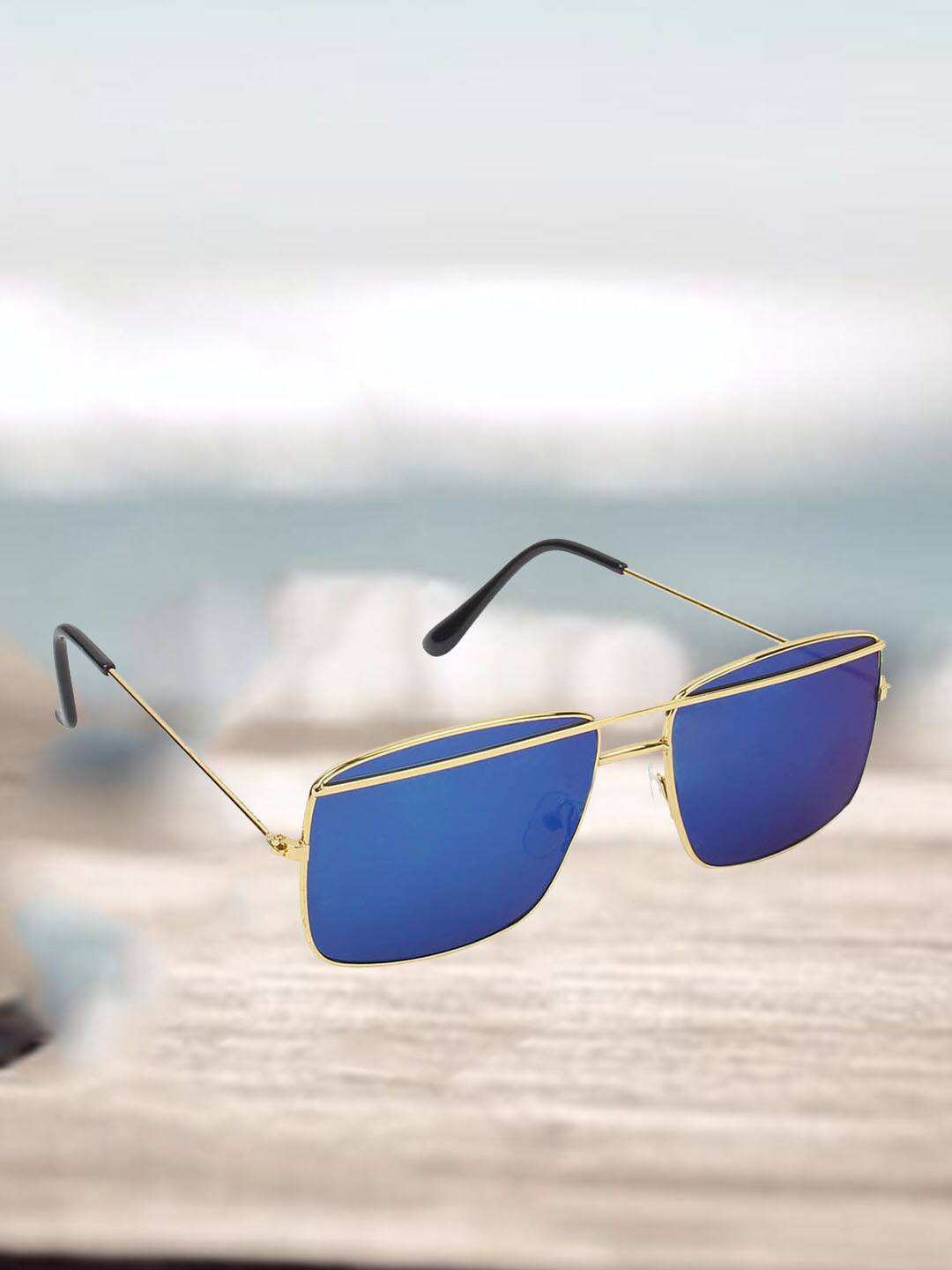 

Mast & Harbour Unisex Blue Rectangle Sunglasses with UV Protected Lens M&HSG-7603601