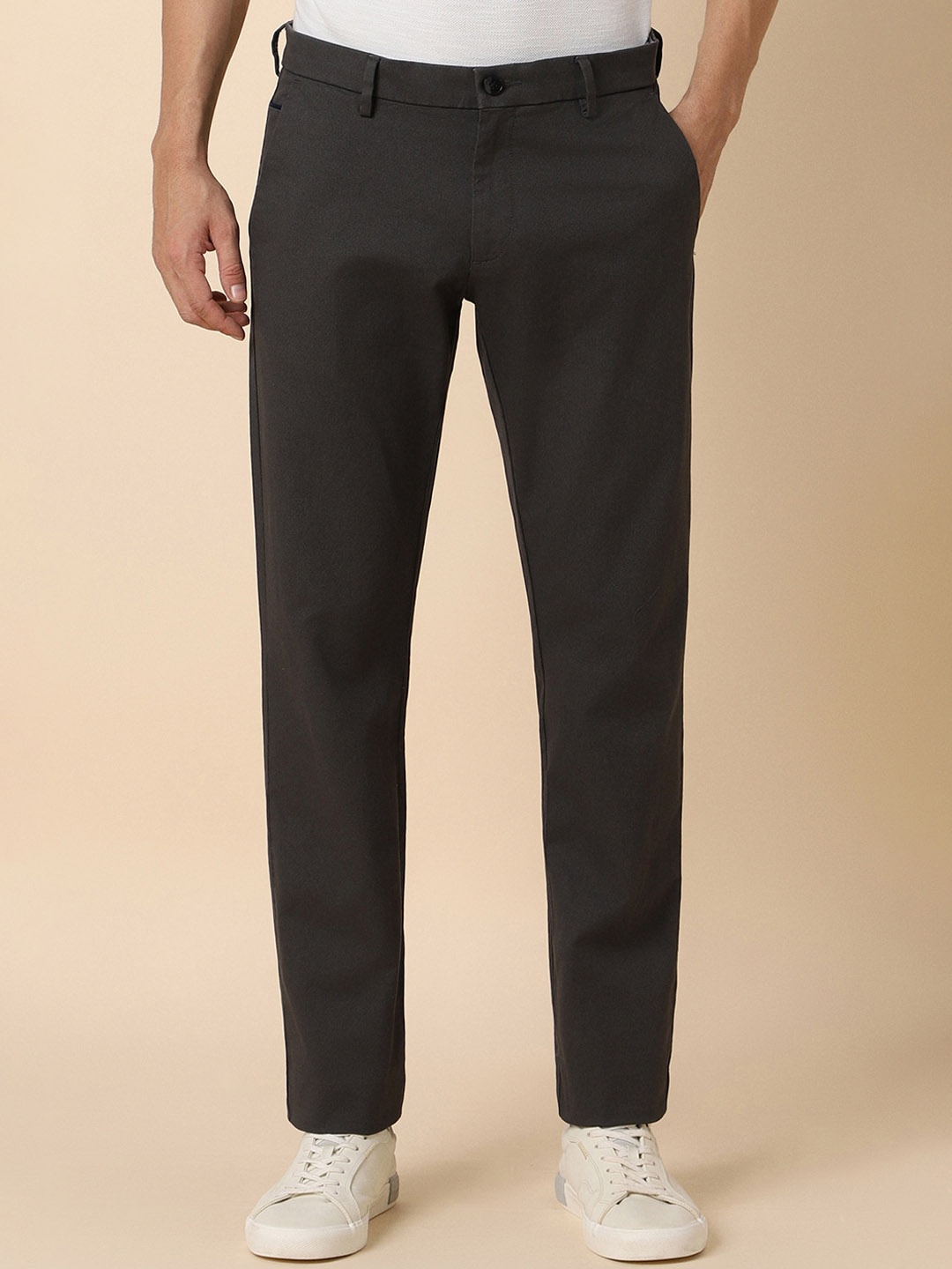 

Allen Solly Men Slim Fit Textured Trousers, Brown