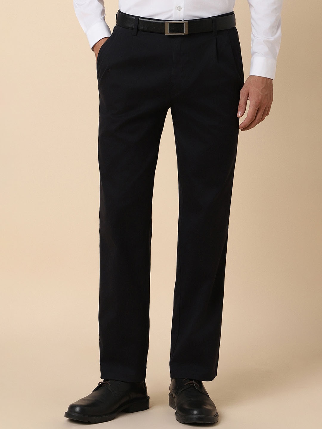 

Allen Solly Men Mid-Rise Formal Trouser, Black