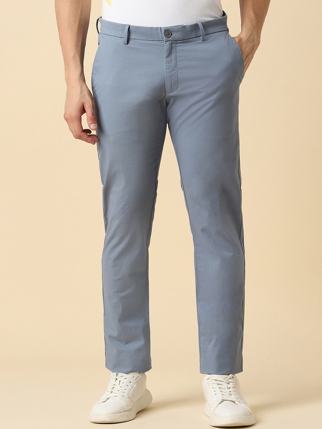 

Allen Solly Men Slim Fit Mid-Rise Trouser, Blue