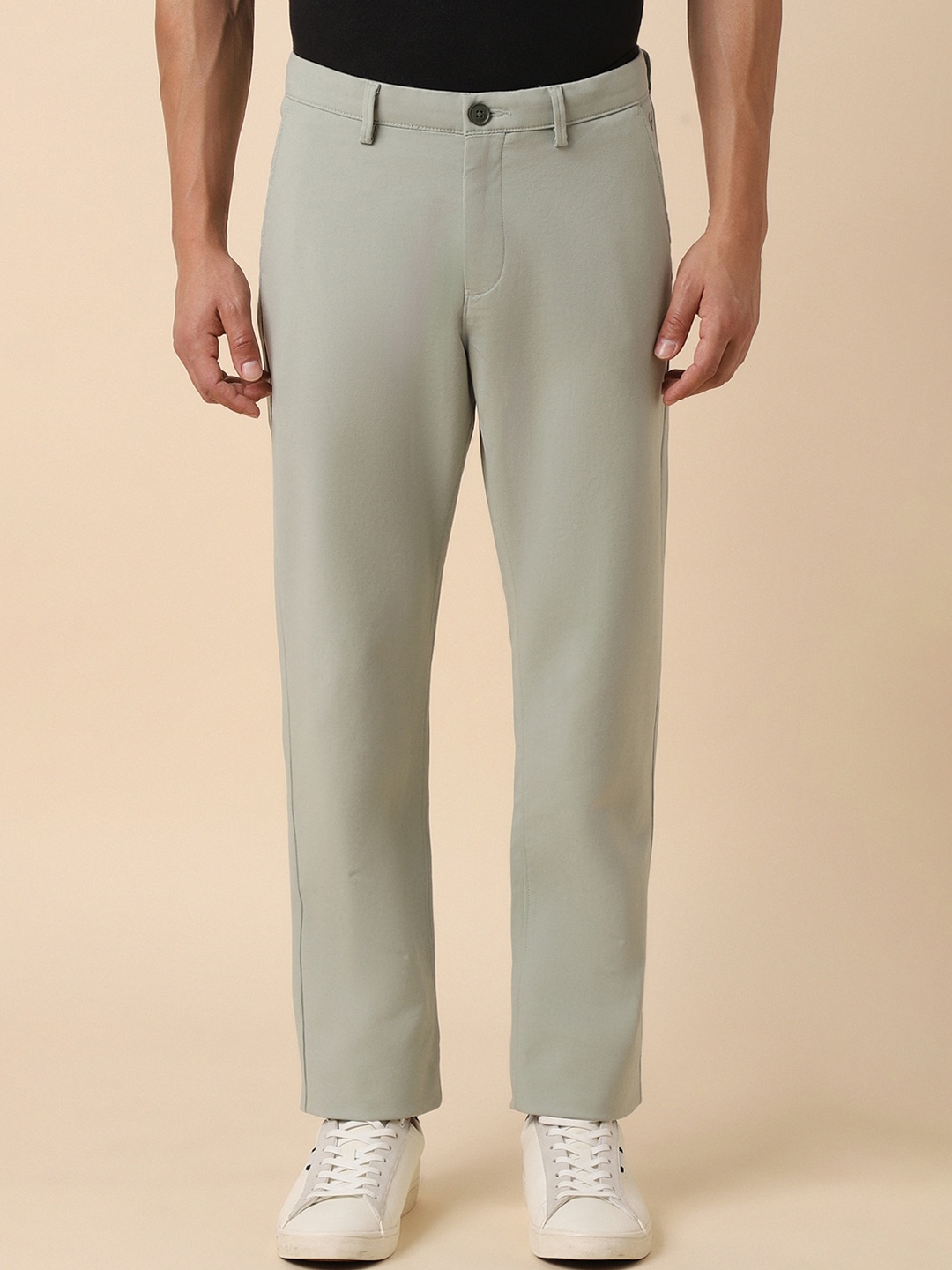 

Allen Solly Regular Fit Mid-Rise Casual Trousers, Green