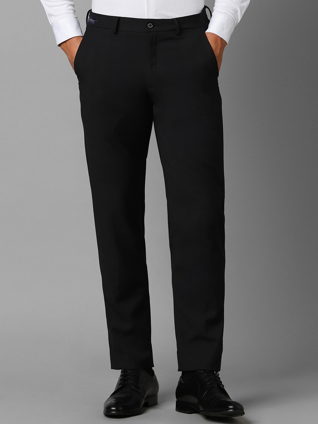 

Louis Philippe Men Mid-Rise Slim Fit Formal Trouser, Black