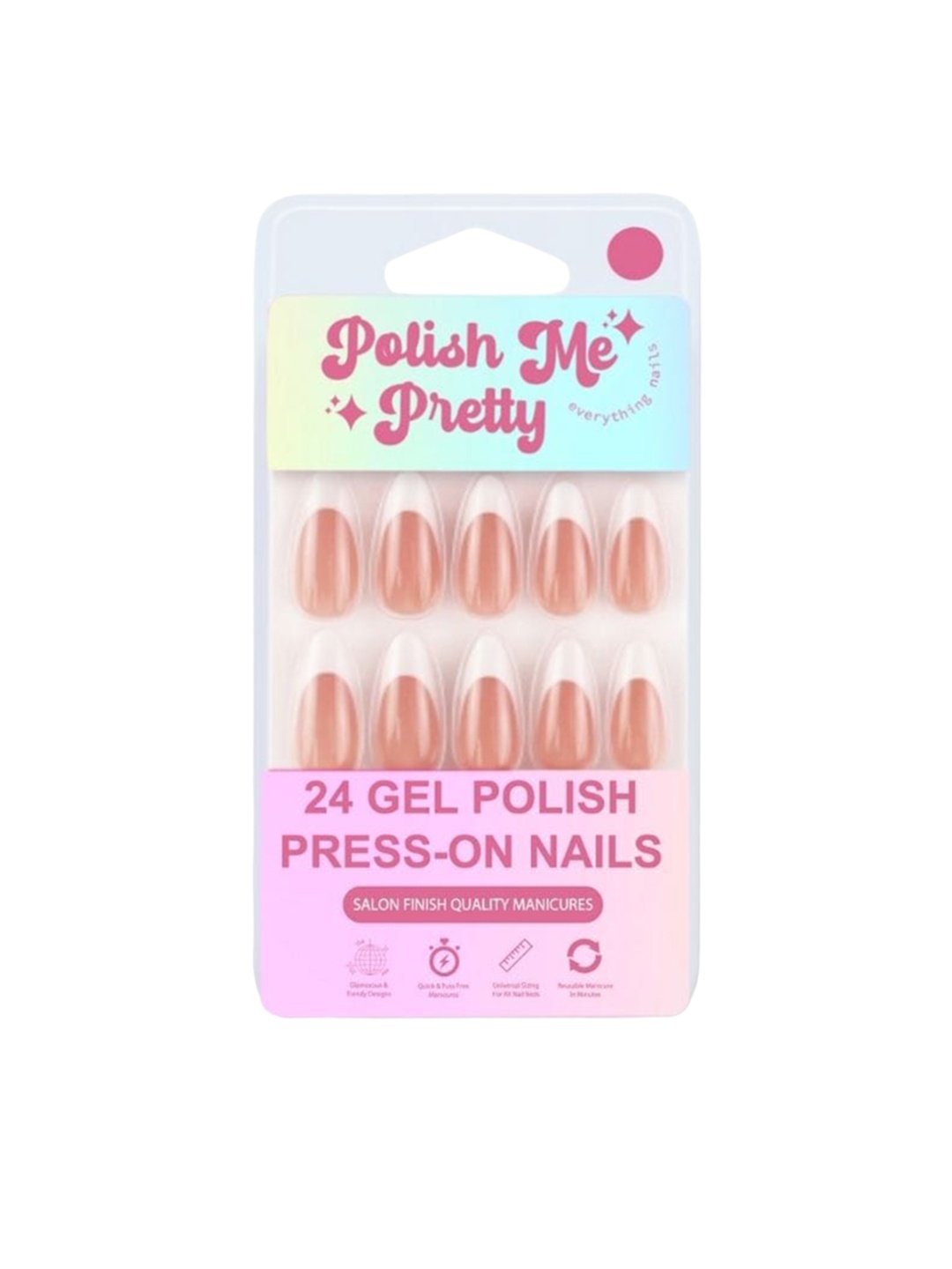 

Polish Me Pretty Set Of 24 Gel Polish Press On Nails - French Cocoa, Brown