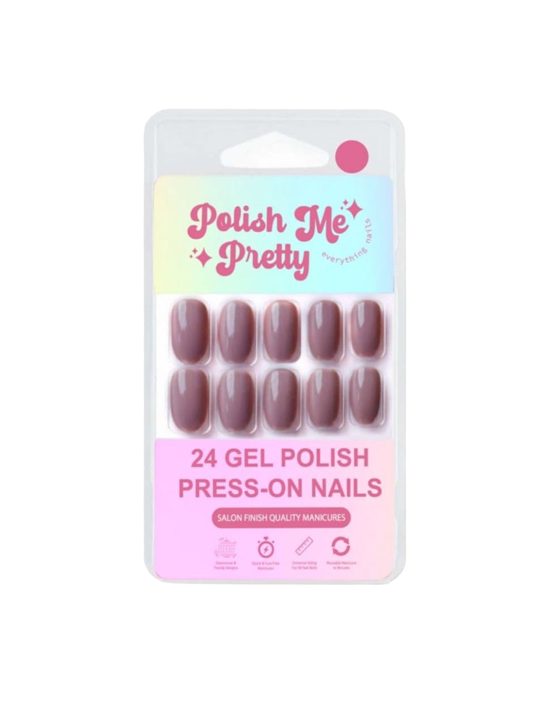 

Polish Me Pretty Set Of 24 Gel Polish Press On Nails - Rosy, Lavender