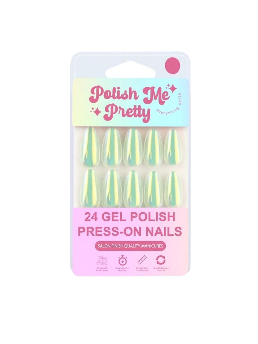 

Polish Me Pretty 24-Pcs Teal Tunes Nail Art, Green