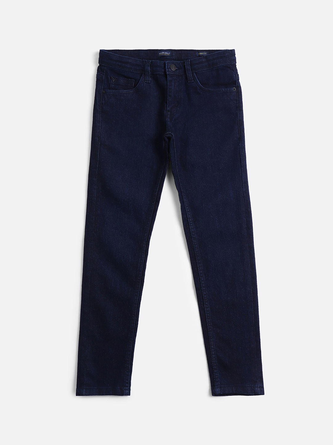 

Allen Solly Junior Boys Skinny Fit Mid-Rise Clean Look Stretchable Jeans, Navy blue