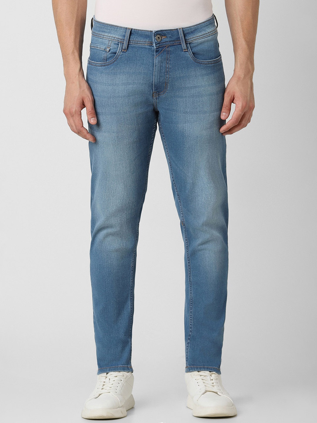 

Peter England Casuals Men Slim Fit Clean Look Heavy Fade Jeans, Blue