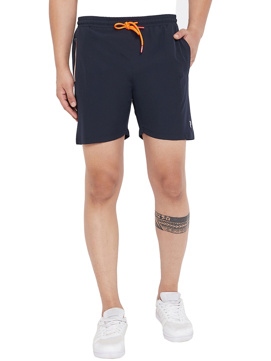 

PERFKT-U Men Mid Rise Rapid-Dry Sports Shorts, Navy blue