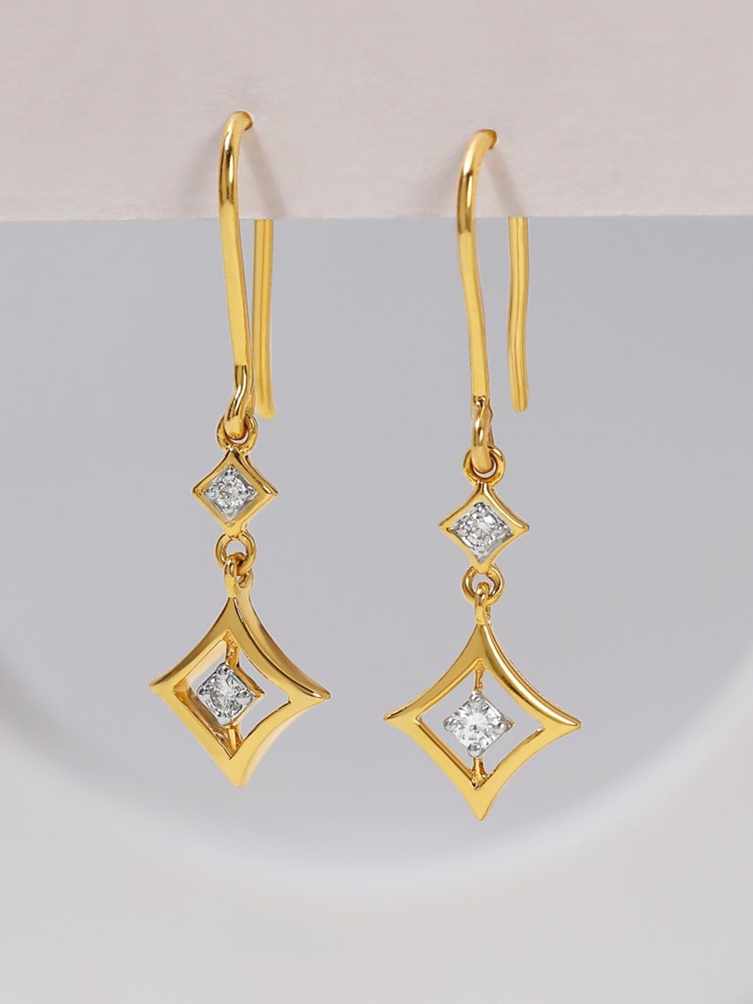 

CANDERE A KALYAN JEWELLERS COMPANY 14KT (585) Yellow Gold Drop Earrings Diamond