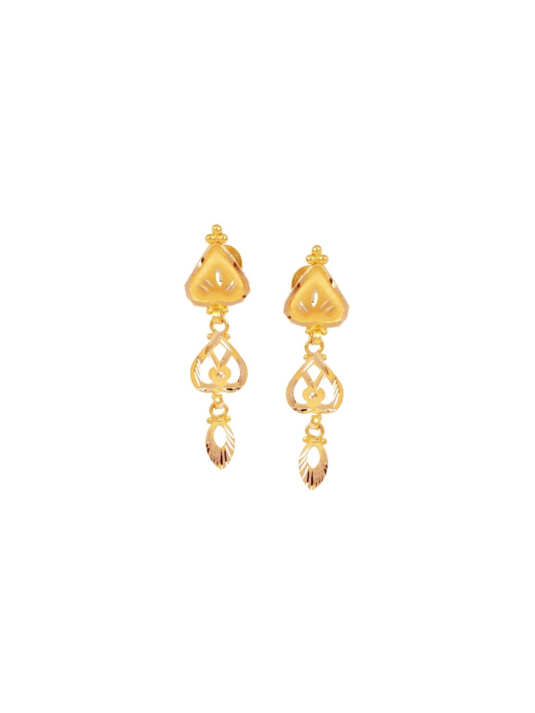 

CANDERE A KALYAN JEWELLERS COMPANY 22KT (916) Yellow Gold Dangle Earrings