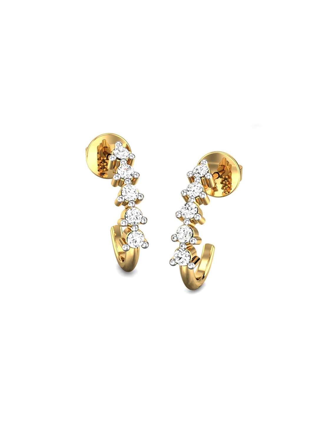 

CANDERE A KALYAN JEWELLERS COMPANY BIS Hallmark 14KT (585) Gold Diamond Earrings-1.53 gm