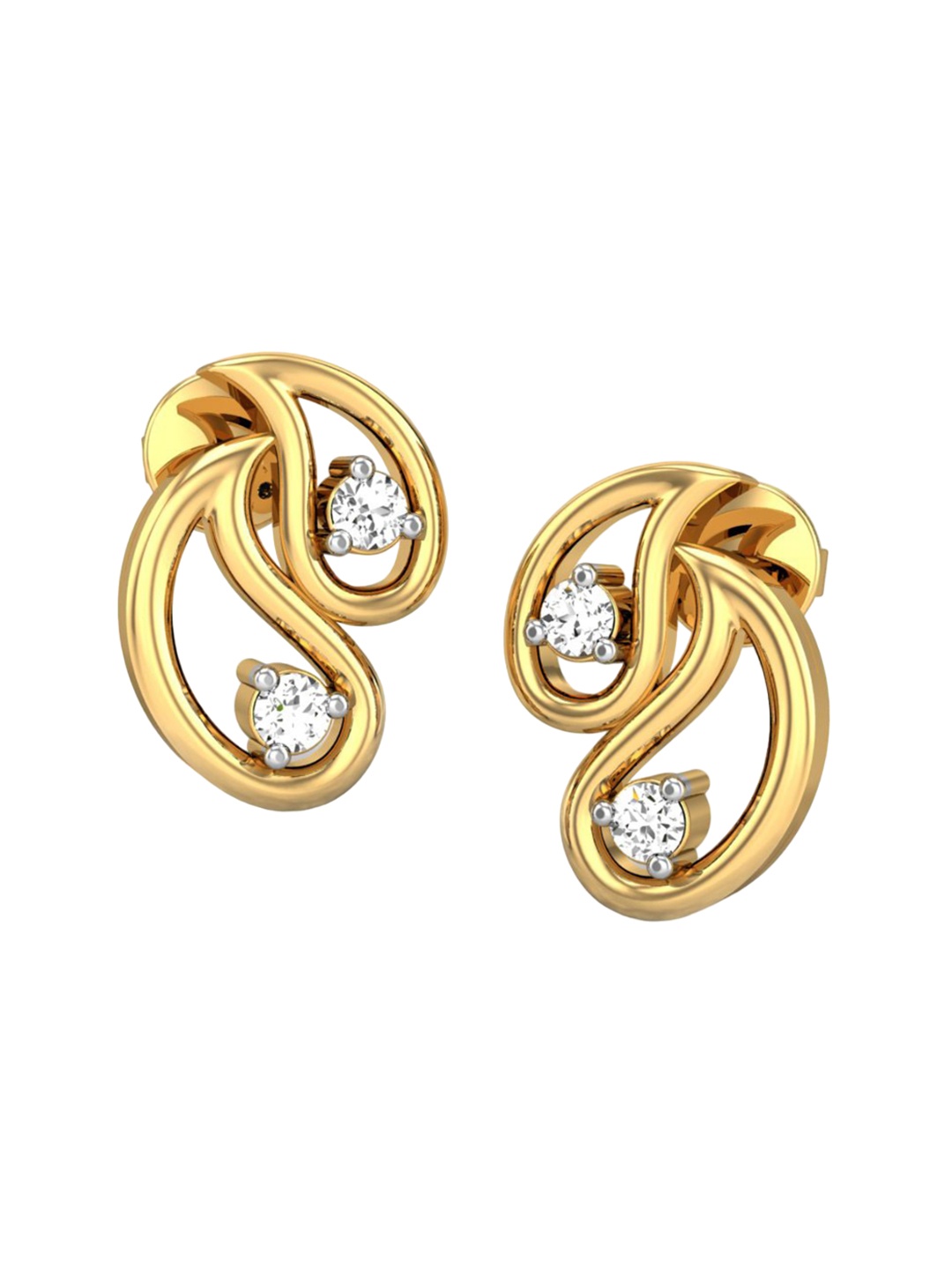 

CANDERE A KALYAN JEWELLERS COMPANY 22KT (916) Gold Cubic Zirconia Studded Earrings-2.66 gm