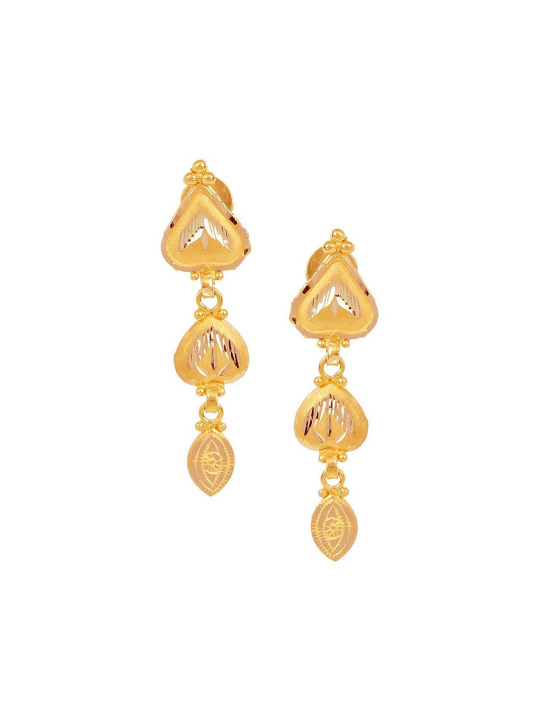 

CANDERE A KALYAN JEWELLERS COMPANY 22KT (916) BIS Hallmark Gold Dangle Earrings-2.27 gm