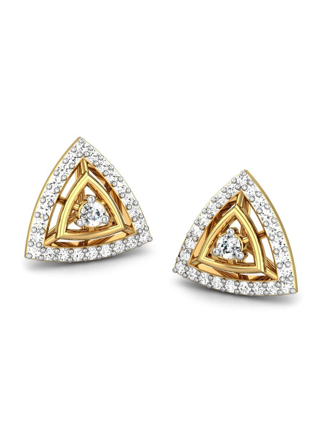

CANDERE A KALYAN JEWELLERS COMPANY 22KT (916) Gold Cubic Zirconia Studded Earrings-3.45 gm
