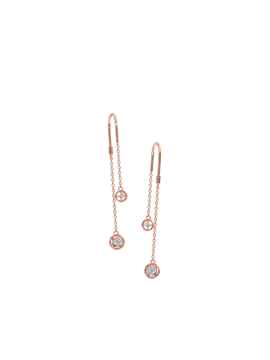 

CANDERE A KALYAN JEWELLERS COMPANY BIS Hallmark 18KT (750) Gold Diamond Earrings-1.88 gm, Rose gold