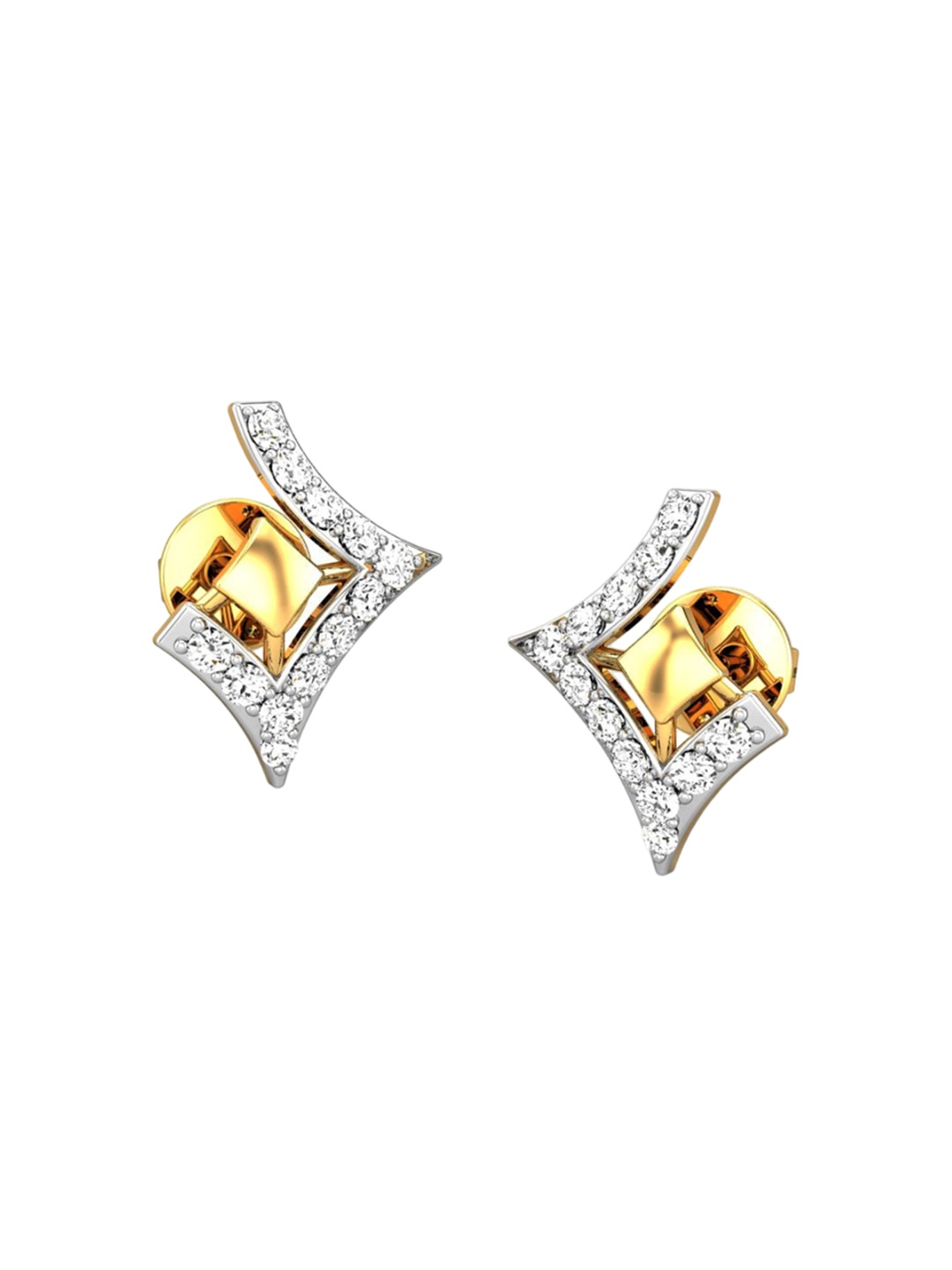 

CANDERE A KALYAN JEWELLERS COMPANY 14KT (585) Gold Diamond Studded Earrings -1.55gm