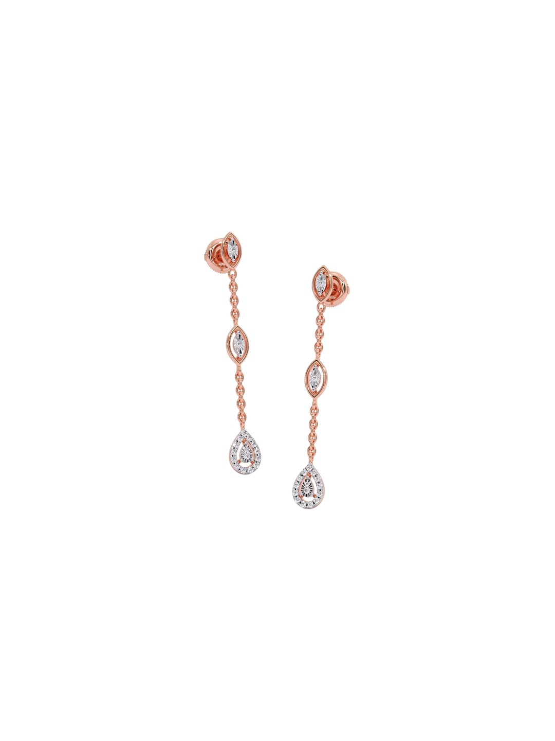 

CANDERE A KALYAN JEWELLERS COMPANY 18KT (750) Rose Gold Diamond Earrings-2.6 gm