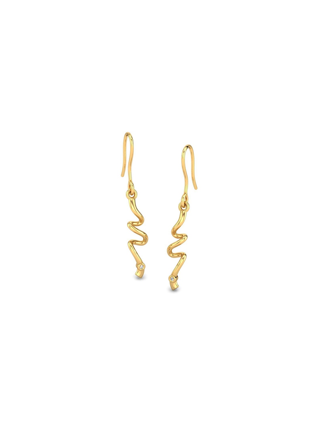 

CANDERE A KALYAN JEWELLERS COMPANY 14KT (585) Gold Diamond Studded Earrings-1.45 gm