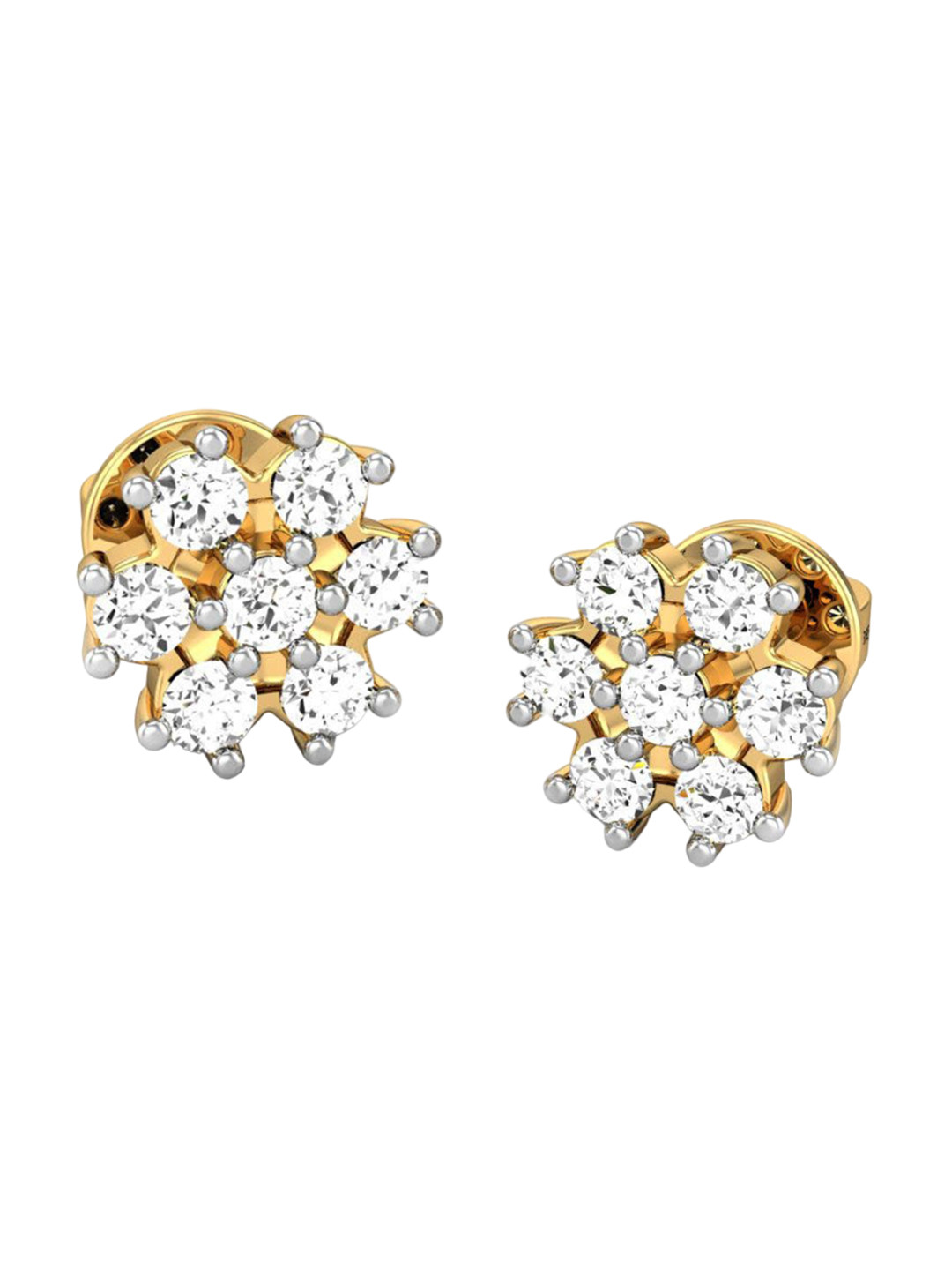 

CANDERE A KALYAN JEWELLERS COMPANY 18KT (750) Gold Cubic Zirconia Studded Earrings 2.1 gm