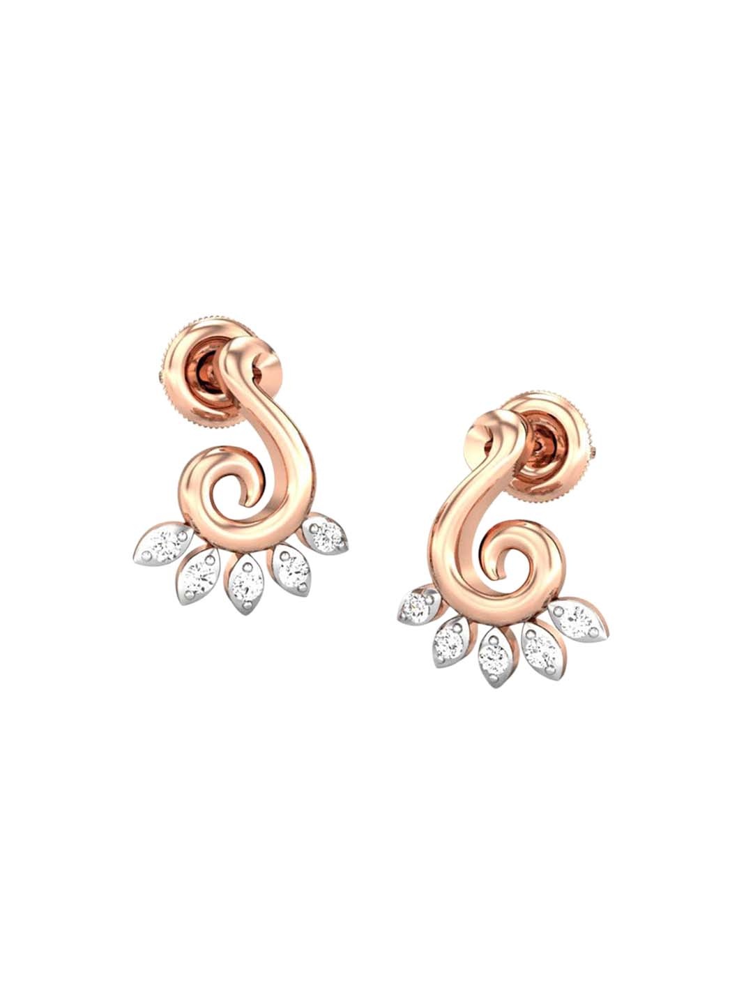 

CANDERE A KALYAN JEWELLERS COMPANY BIS Hallmark 18KT Rose Gold CZ Studded Earrings-1.91gm