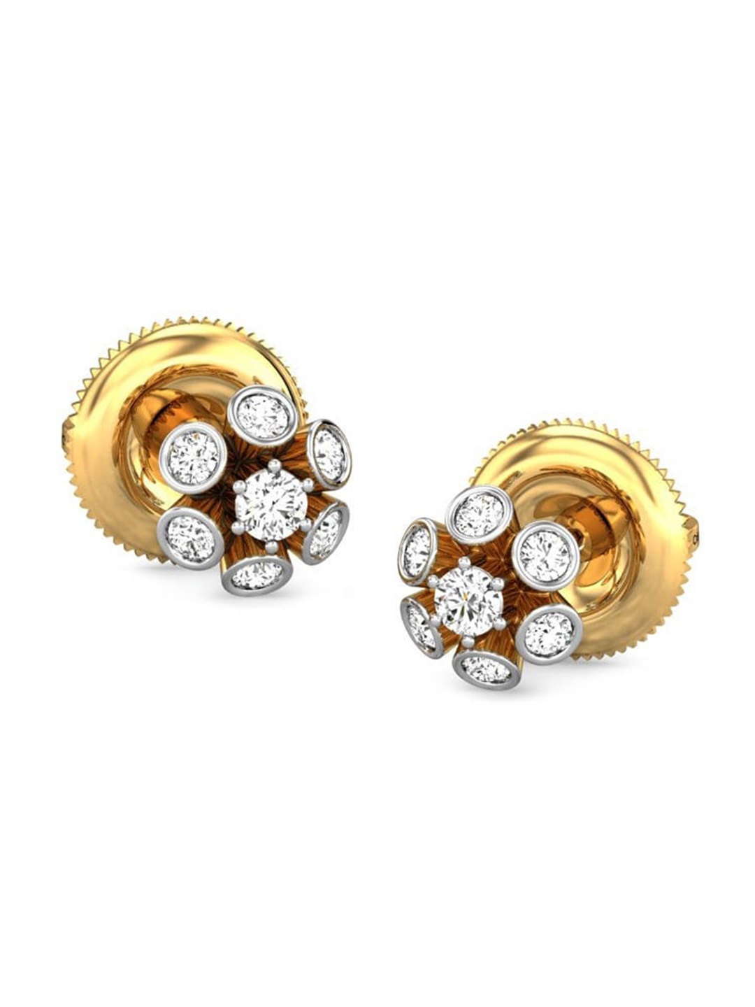 

CANDERE A KALYAN JEWELLERS COMPANY 14KT (585) Gold Cubic Zirconia Studded Earrings-1.45 gm