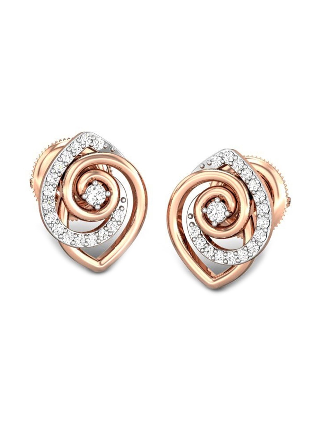 

CANDERE A KALYAN JEWELLERS COMPANY 14KT (585) Rose Gold CZ Studded Earrings-1.84 gm